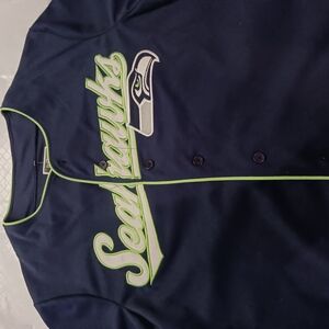 NFL Seahawks Navy and Green Jersey